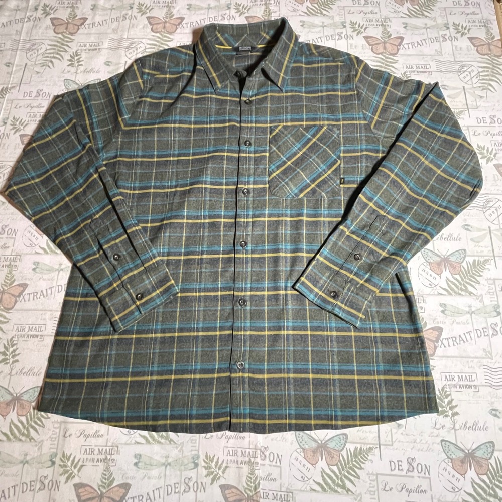 Outdoor Research Mens XXL Plaid Flannel‎ Shirt Long Sleeve Button Up